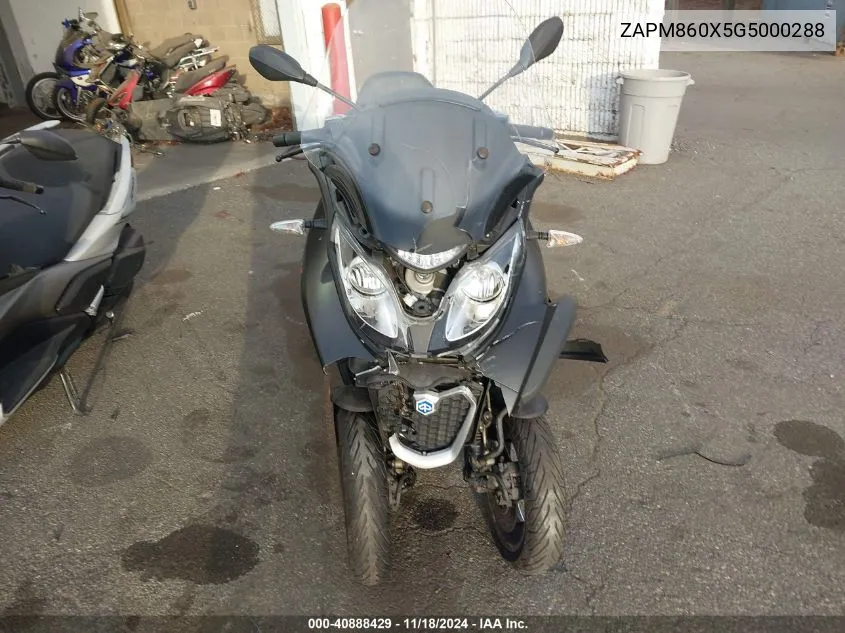 2016 Piaggio Mp3 500 Sport Abs VIN: ZAPM860X5G5000288 Lot: 40888429