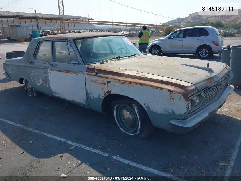 1964 Plymouth Savoy VIN: 3145189111 Lot: 40327348