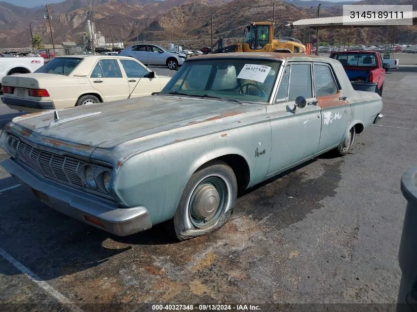 1964 Plymouth Savoy VIN: 3145189111 Lot: 40327348