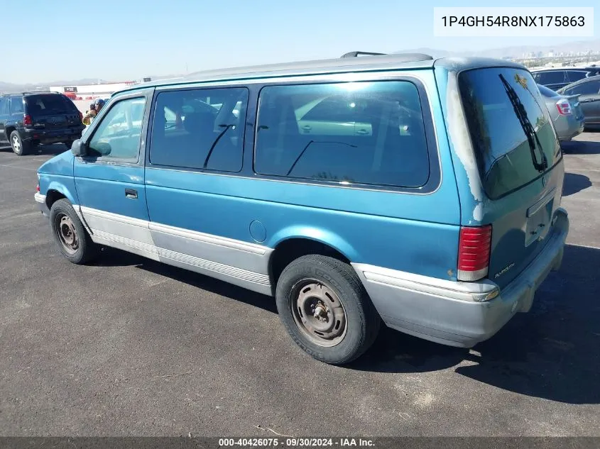 1992 Plymouth Grand Voyager Le VIN: 1P4GH54R8NX175863 Lot: 40426075