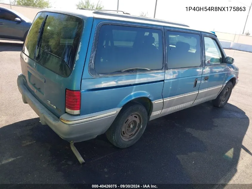 1992 Plymouth Grand Voyager Le VIN: 1P4GH54R8NX175863 Lot: 40426075