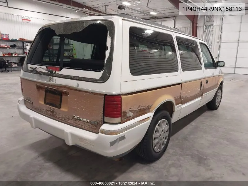 1992 Plymouth Grand Voyager Se VIN: 1P4GH44R9NX158113 Lot: 40658021