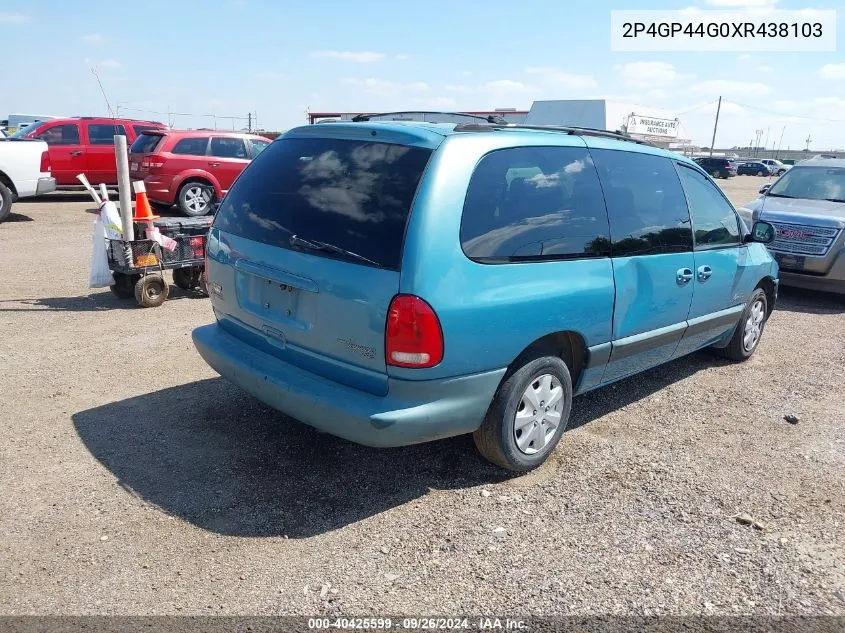 1999 Plymouth Grand Voyager Se VIN: 2P4GP44G0XR438103 Lot: 40425599