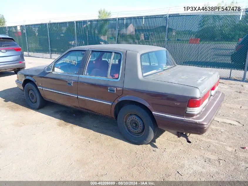 1P3XA4638PF547478 1993 Plymouth Acclaim