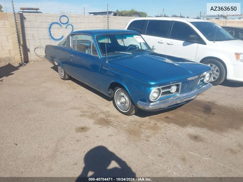 1965 Plymouth Barracuda VIN: AZ363650 Lot: 40704471