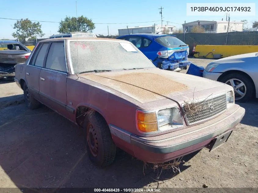 1988 Plymouth Reliant Le VIN: 1P3BP46D9JC174932 Lot: 40468428