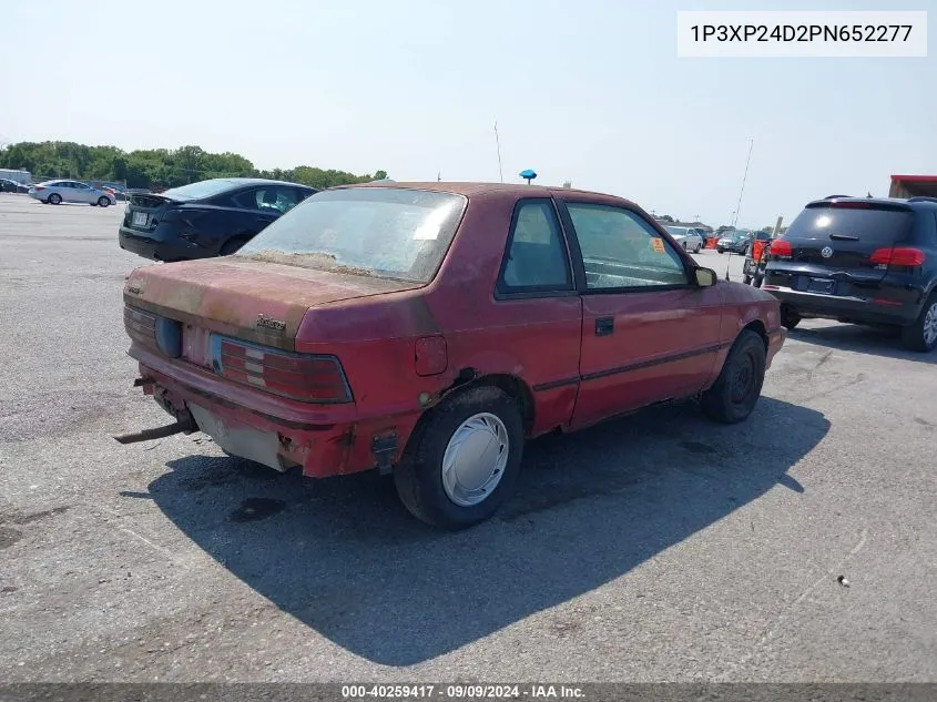 1993 Plymouth Sundance VIN: 1P3XP24D2PN652277 Lot: 40259417