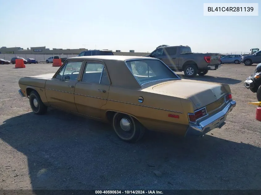 1974 Plymouth Valiant VIN: BL41C4R281139 Lot: 40590634