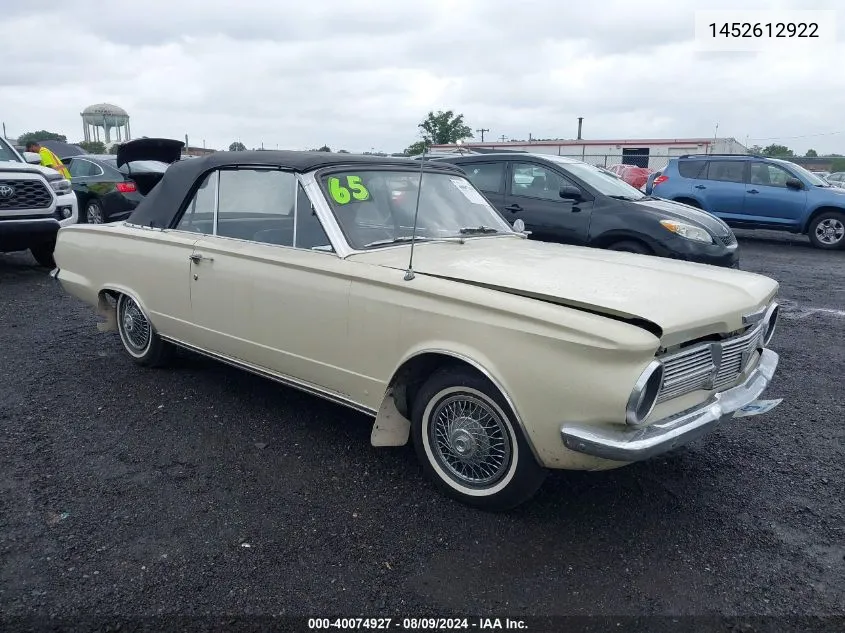 1965 Plymouth Valiant VIN: 1452612922 Lot: 40074927