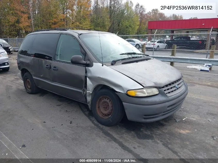 1998 Plymouth Voyager VIN: 2P4FP2536WR814152 Lot: 40809914