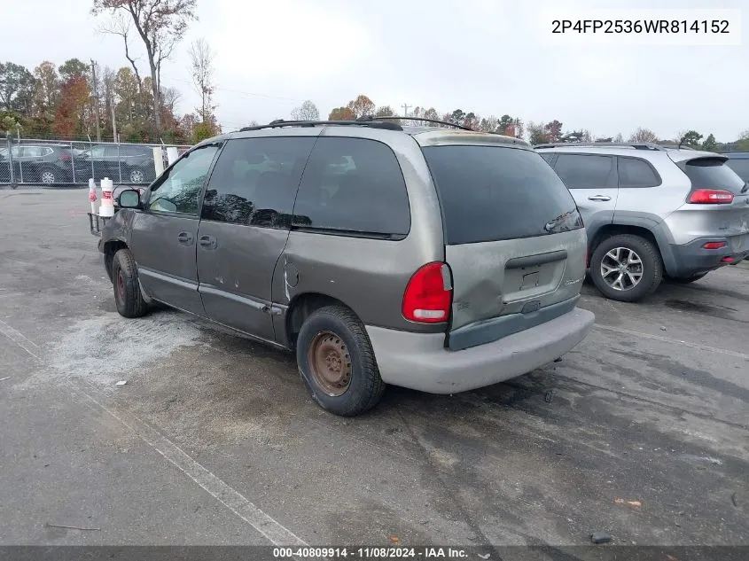 1998 Plymouth Voyager VIN: 2P4FP2536WR814152 Lot: 40809914