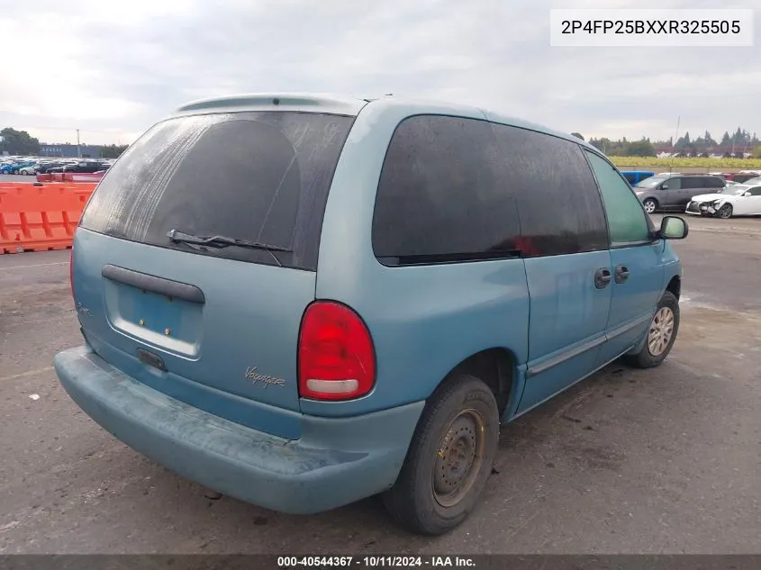 1999 Plymouth Voyager VIN: 2P4FP25BXXR325505 Lot: 40544367