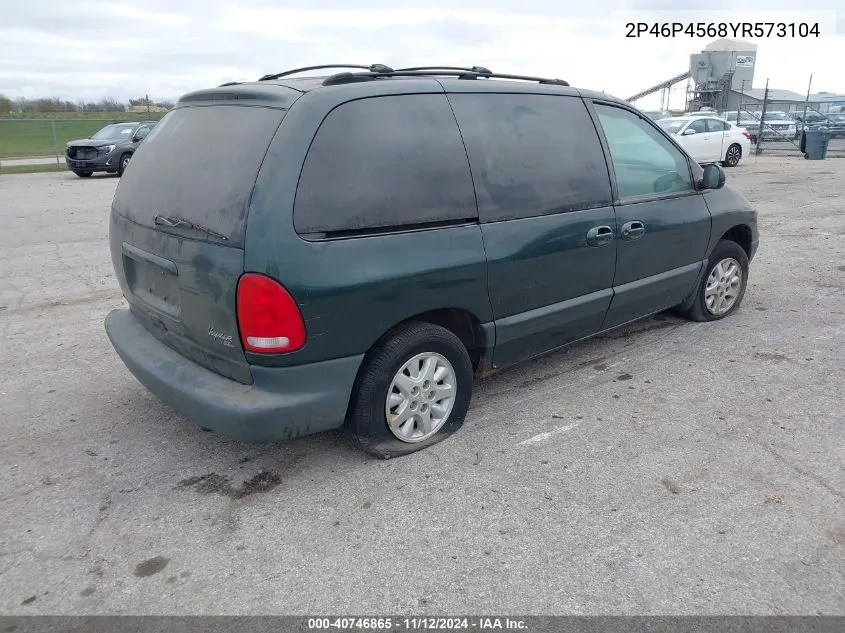 2000 Plymouth Voyager Se VIN: 2P46P4568YR573104 Lot: 40746865