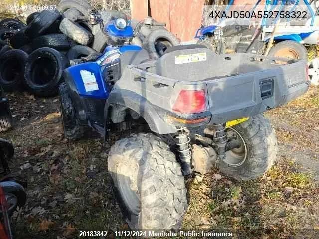 2005 Polaris Atp 500 VIN: 4XAJD50A552758322 Lot: 20183842