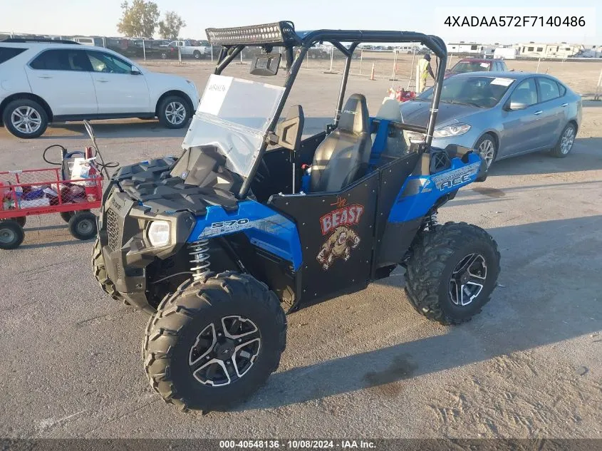 2015 Polaris Ace 570 VIN: 4XADAA572F7140486 Lot: 40548136