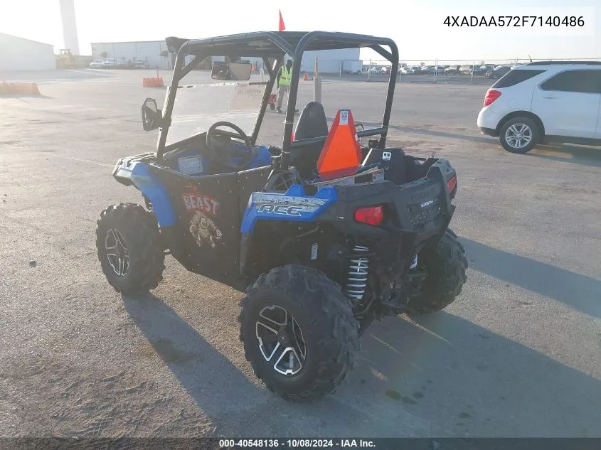 2015 Polaris Ace 570 VIN: 4XADAA572F7140486 Lot: 40548136