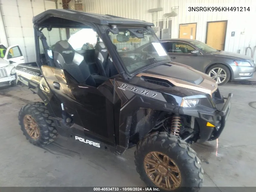 2019 Polaris General 1000 Eps Ride Command Edi VIN: 3NSRGK996KH491214 Lot: 40534733