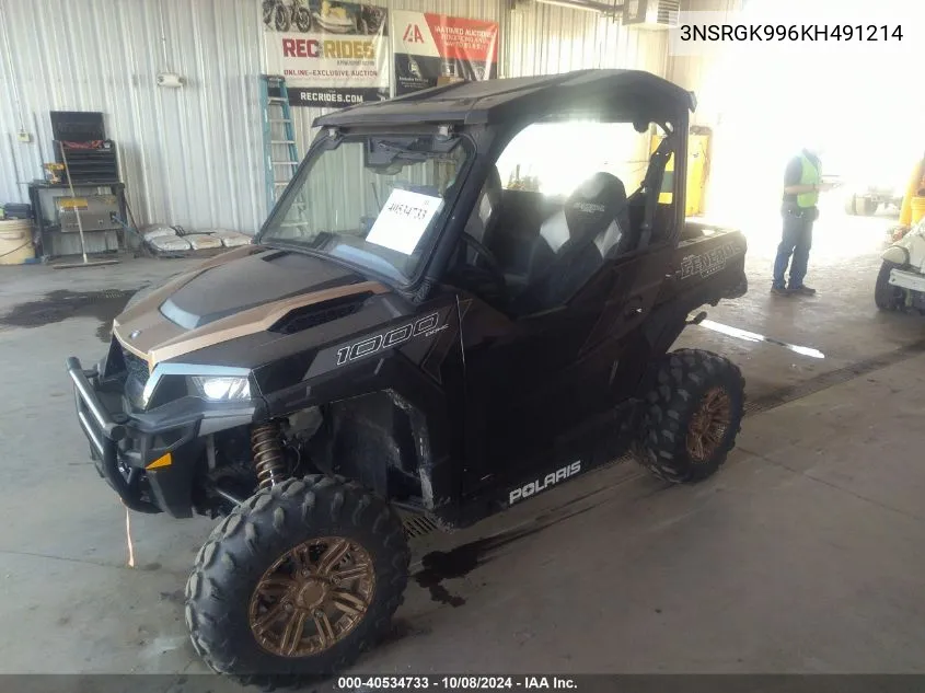 2019 Polaris General 1000 Eps Ride Command Edi VIN: 3NSRGK996KH491214 Lot: 40534733