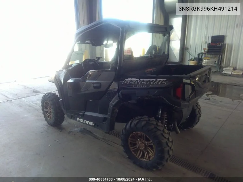 2019 Polaris General 1000 Eps Ride Command Edi VIN: 3NSRGK996KH491214 Lot: 40534733