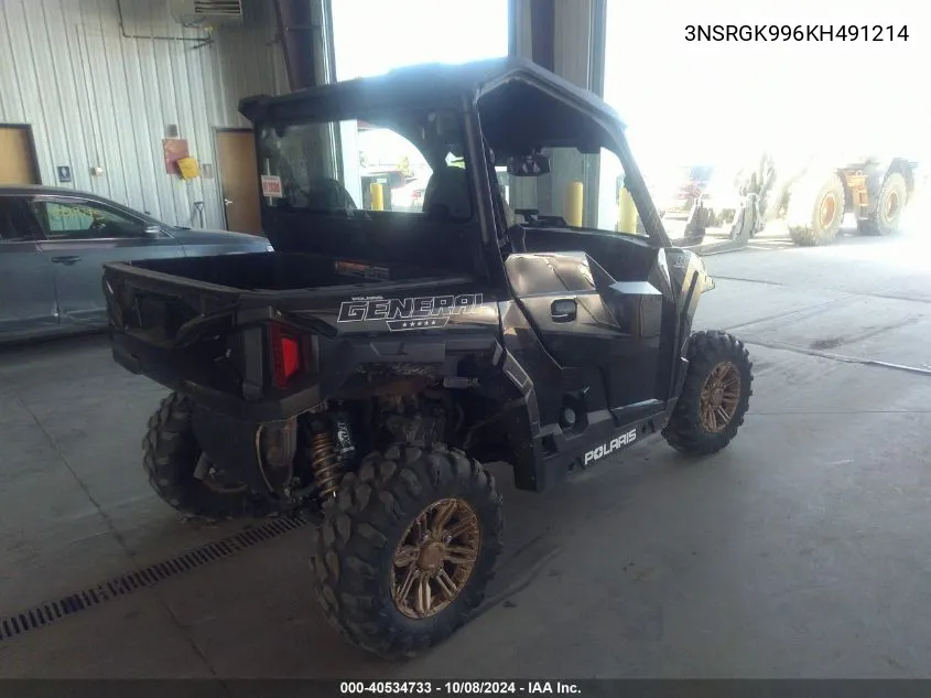 2019 Polaris General 1000 Eps Ride Command Edi VIN: 3NSRGK996KH491214 Lot: 40534733