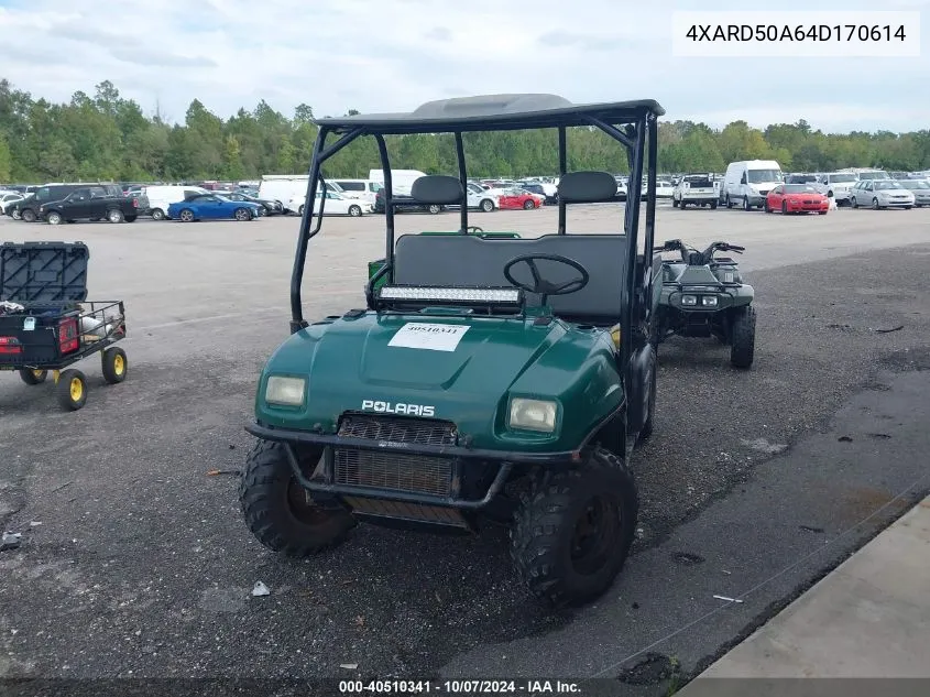 2004 Polaris Ranger 4X4 VIN: 4XARD50A64D170614 Lot: 40510341