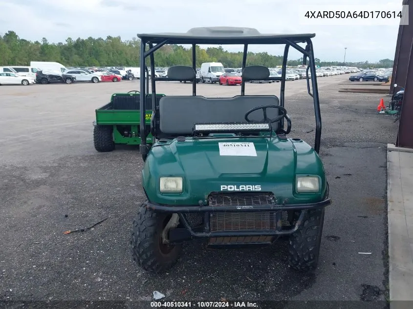 2004 Polaris Ranger 4X4 VIN: 4XARD50A64D170614 Lot: 40510341