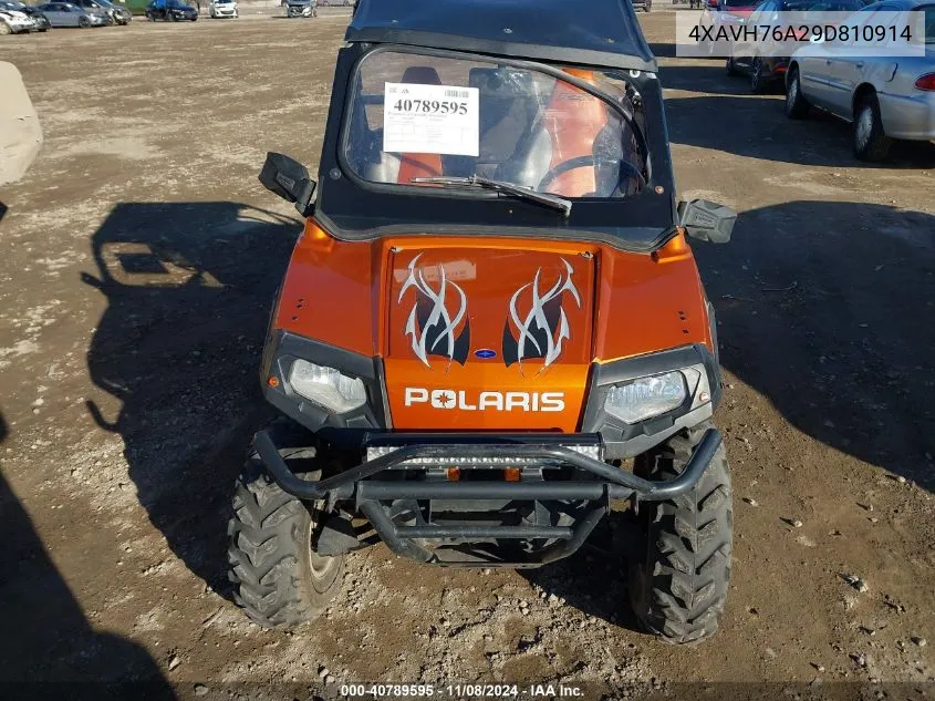 2009 Polaris Ranger Rzr/S VIN: 4XAVH76A29D810914 Lot: 40789595