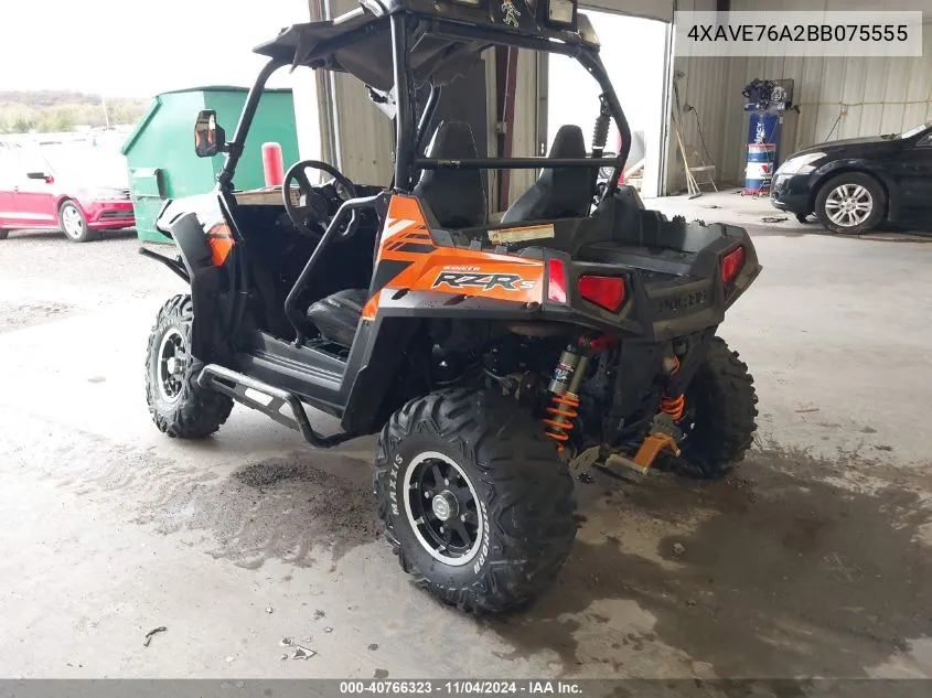 2011 Polaris Ranger Rzr 800S VIN: 4XAVE76A2BB075555 Lot: 40766323