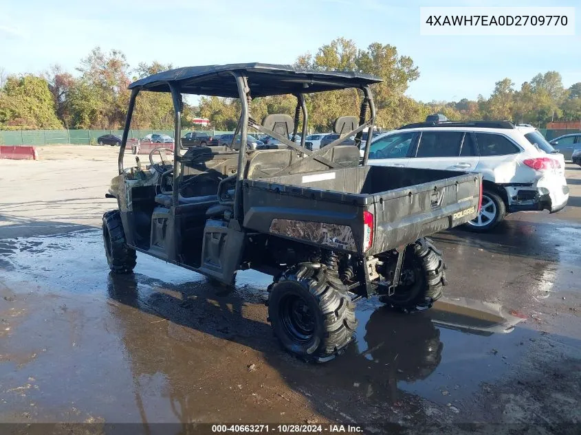 2013 Polaris Ranger 800 Crew Eps VIN: 4XAWH7EA0D2709770 Lot: 40663271