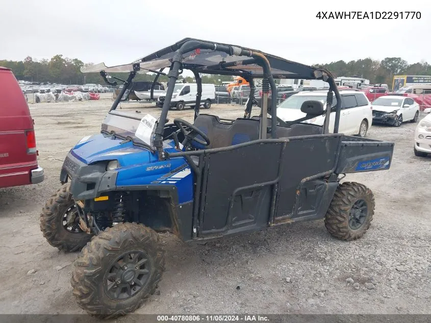 2013 Polaris Ranger 800 Crew Eps VIN: 4XAWH7EA1D2291770 Lot: 40780806