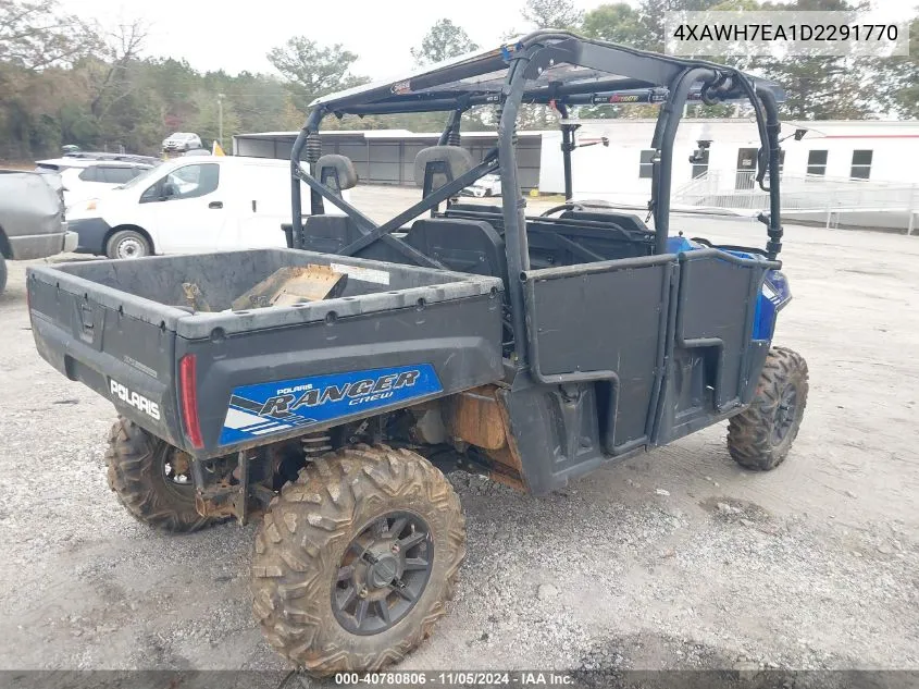 2013 Polaris Ranger 800 Crew Eps VIN: 4XAWH7EA1D2291770 Lot: 40780806