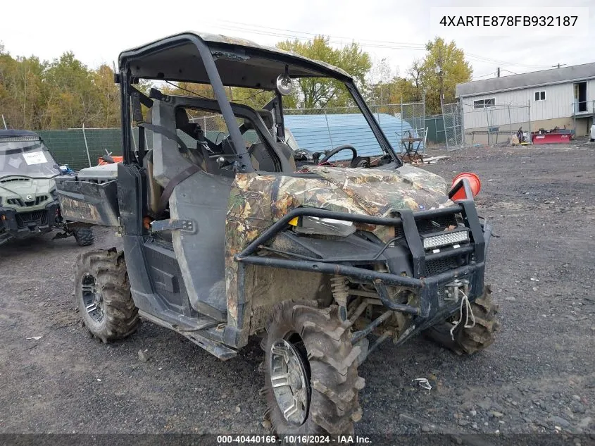 2015 Polaris Ranger Xp 900 Eps VIN: 4XARTE878FB932187 Lot: 40440166