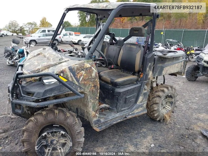 2015 Polaris Ranger Xp 900 Eps VIN: 4XARTE878FB932187 Lot: 40440166