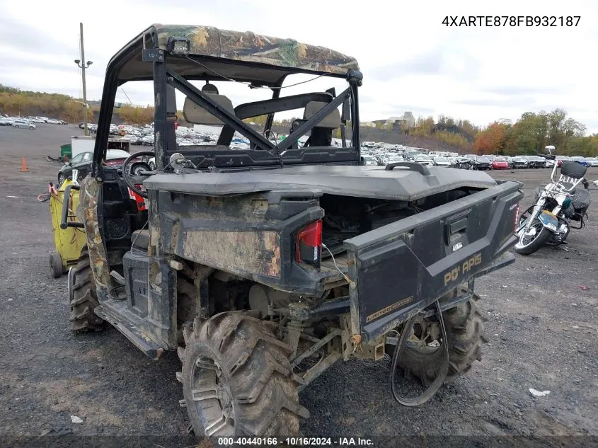 2015 Polaris Ranger Xp 900 Eps VIN: 4XARTE878FB932187 Lot: 40440166