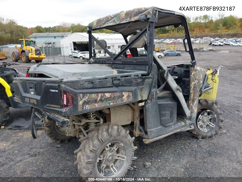 2015 Polaris Ranger Xp 900 Eps VIN: 4XARTE878FB932187 Lot: 40440166