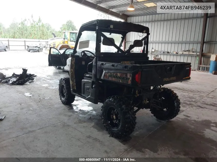 2015 Polaris Ranger Xp 900 VIN: 4XARTA874FB946239 Lot: 40800547