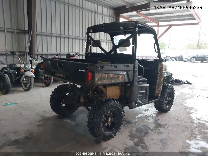 2015 Polaris Ranger Xp 900 VIN: 4XARTA874FB946239 Lot: 40800547