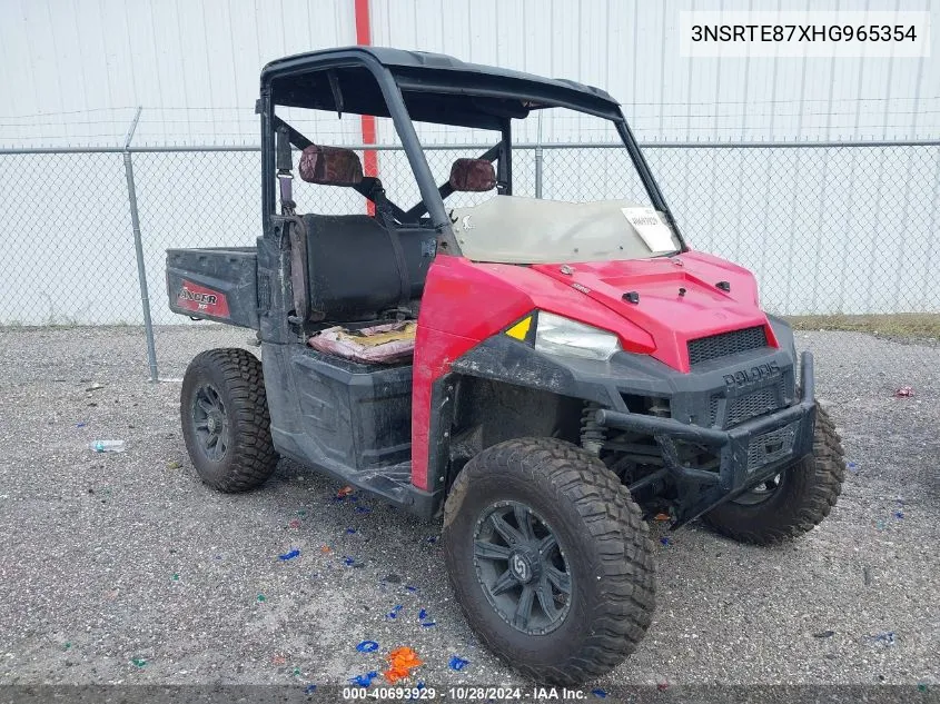 2017 Polaris Ranger Xp 900 Eps VIN: 3NSRTE87XHG965354 Lot: 40693929