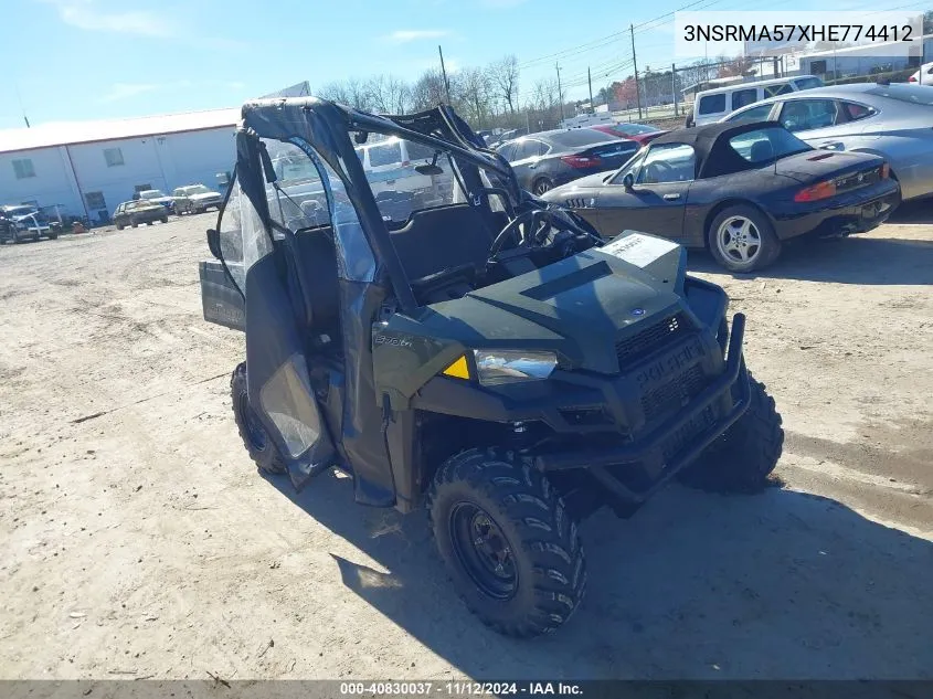 2017 Polaris Ranger 570 VIN: 3NSRMA57XHE774412 Lot: 40830037