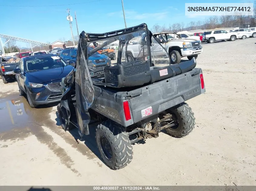 2017 Polaris Ranger 570 VIN: 3NSRMA57XHE774412 Lot: 40830037