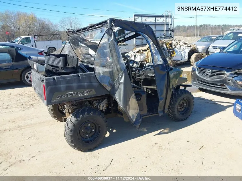 2017 Polaris Ranger 570 VIN: 3NSRMA57XHE774412 Lot: 40830037