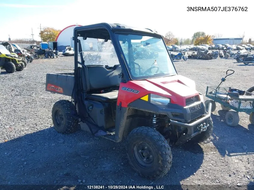 2018 Polaris Ranger 500 VIN: 3NSRMA507JE376762 Lot: 12138241