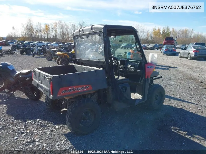 2018 Polaris Ranger 500 VIN: 3NSRMA507JE376762 Lot: 12138241