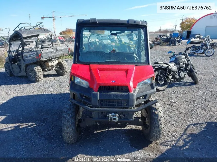 2018 Polaris Ranger 500 VIN: 3NSRMA507JE376762 Lot: 12138241