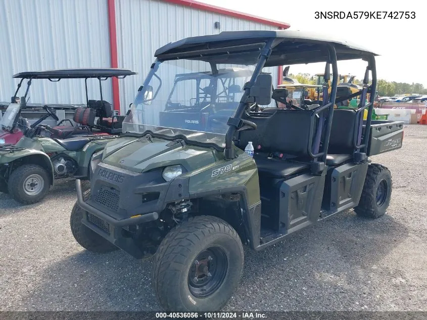 2019 Polaris Ranger Crew 570-6 VIN: 3NSRDA579KE742753 Lot: 40536056