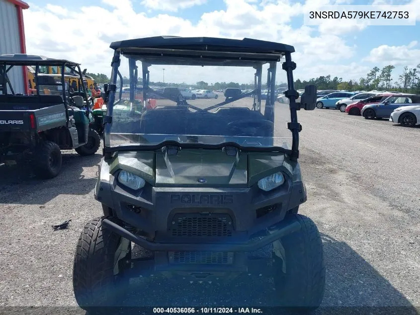 2019 Polaris Ranger Crew 570-6 VIN: 3NSRDA579KE742753 Lot: 40536056