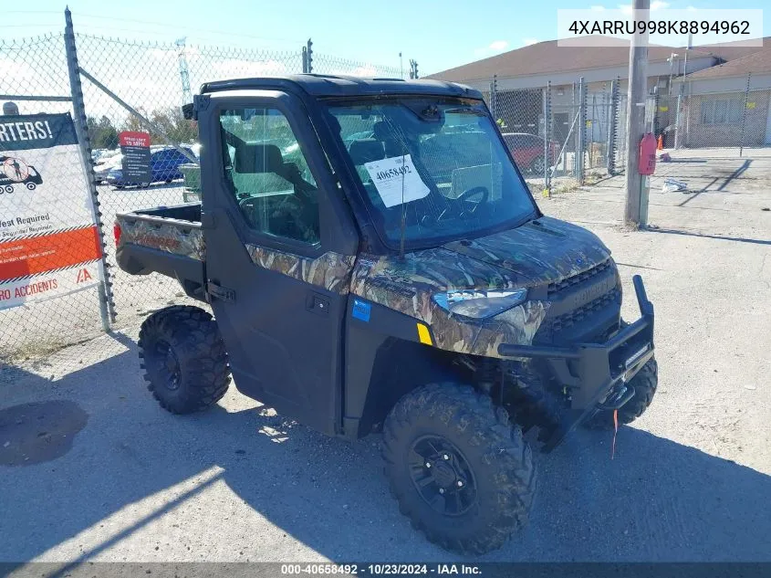 2019 Polaris Ranger Xp 1000 Eps Northstar Hvac Edition VIN: 4XARRU998K8894962 Lot: 40658492