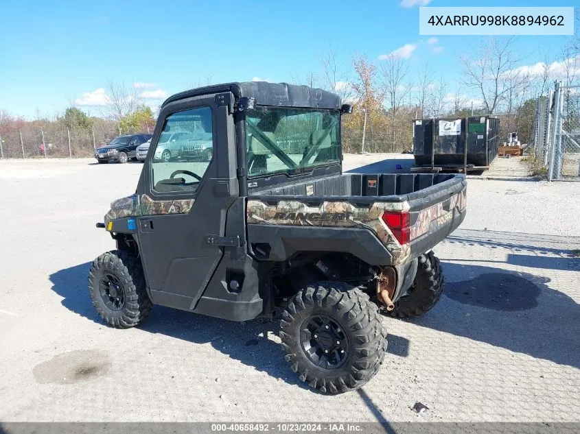 2019 Polaris Ranger Xp 1000 Eps Northstar Hvac Edition VIN: 4XARRU998K8894962 Lot: 40658492