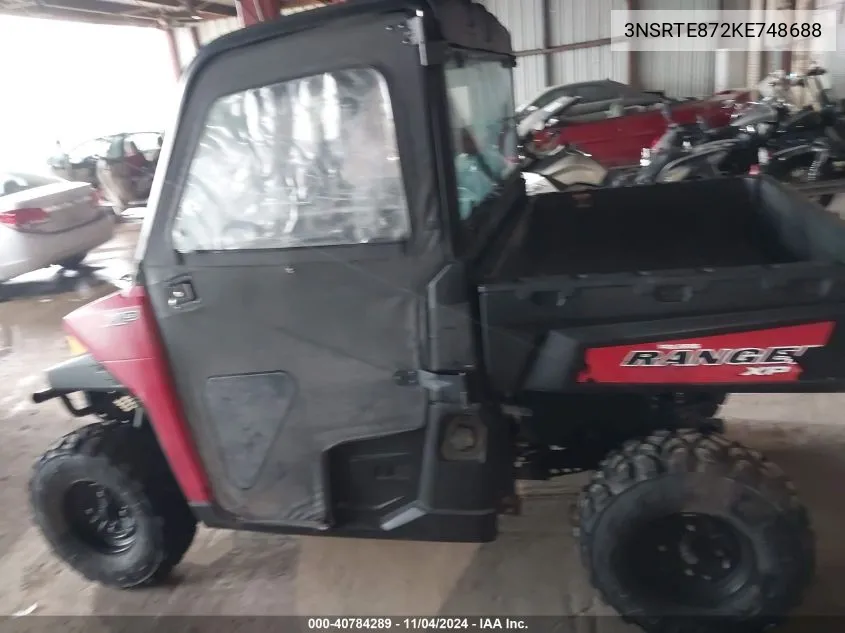 2019 Polaris Ranger Xp 900 Eps VIN: 3NSRTE872KE748688 Lot: 40784289