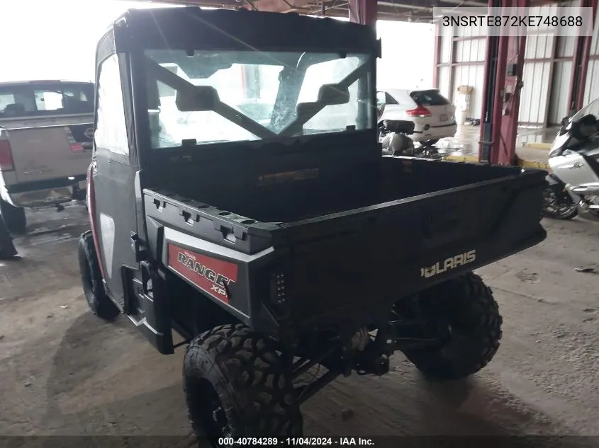 2019 Polaris Ranger Xp 900 Eps VIN: 3NSRTE872KE748688 Lot: 40784289